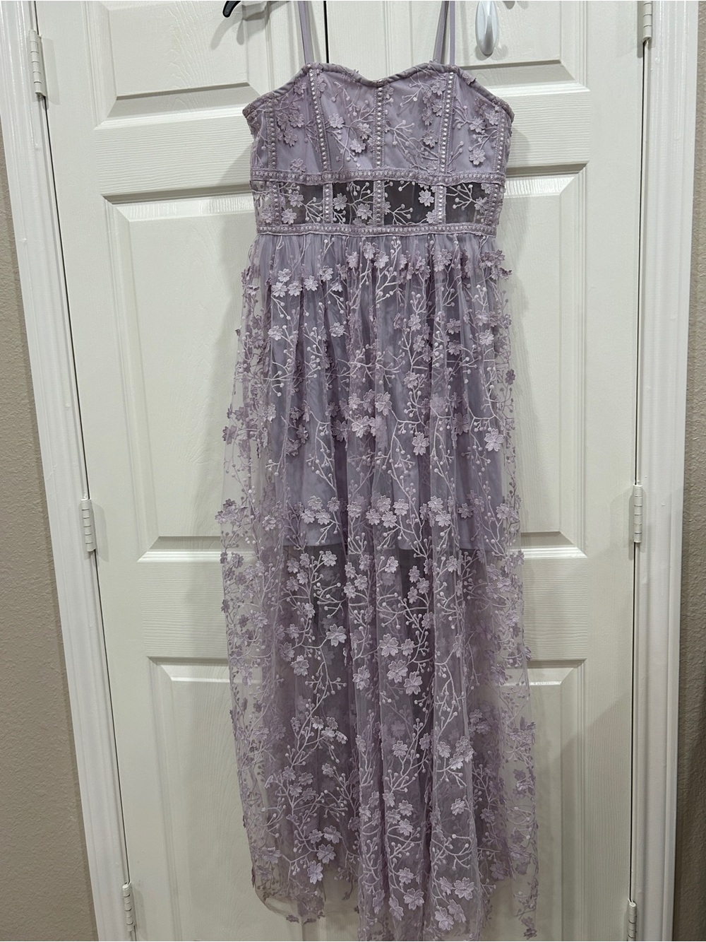 Altar'd State Lavender Embroidered Floral Maxi Dress